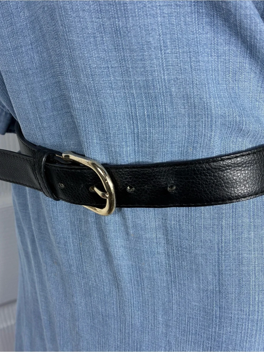 H&M Womens belt XL pebbled faux leather black